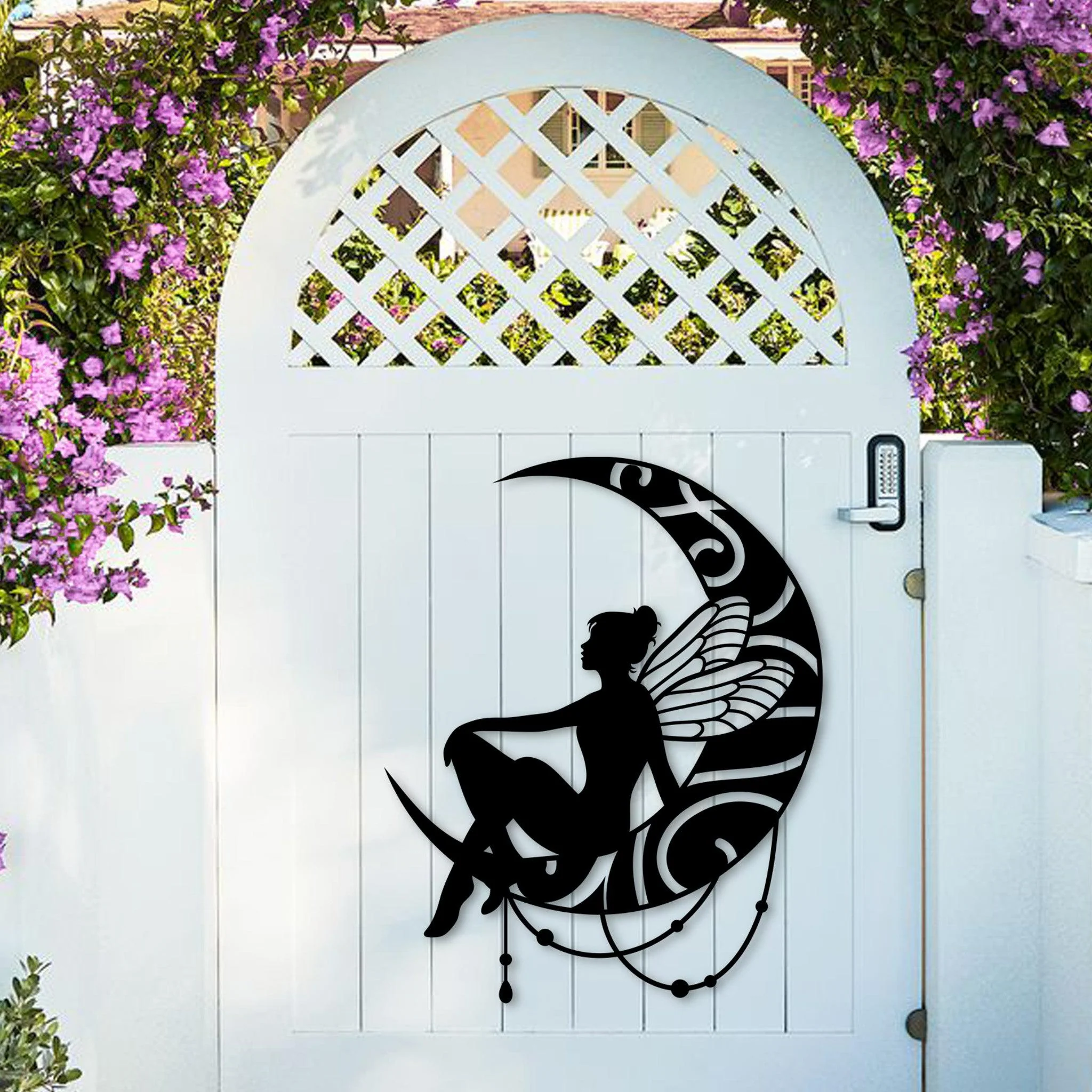 Fairy and Moon Metal Wall Decor - Omega Custom Fabrication LLC
