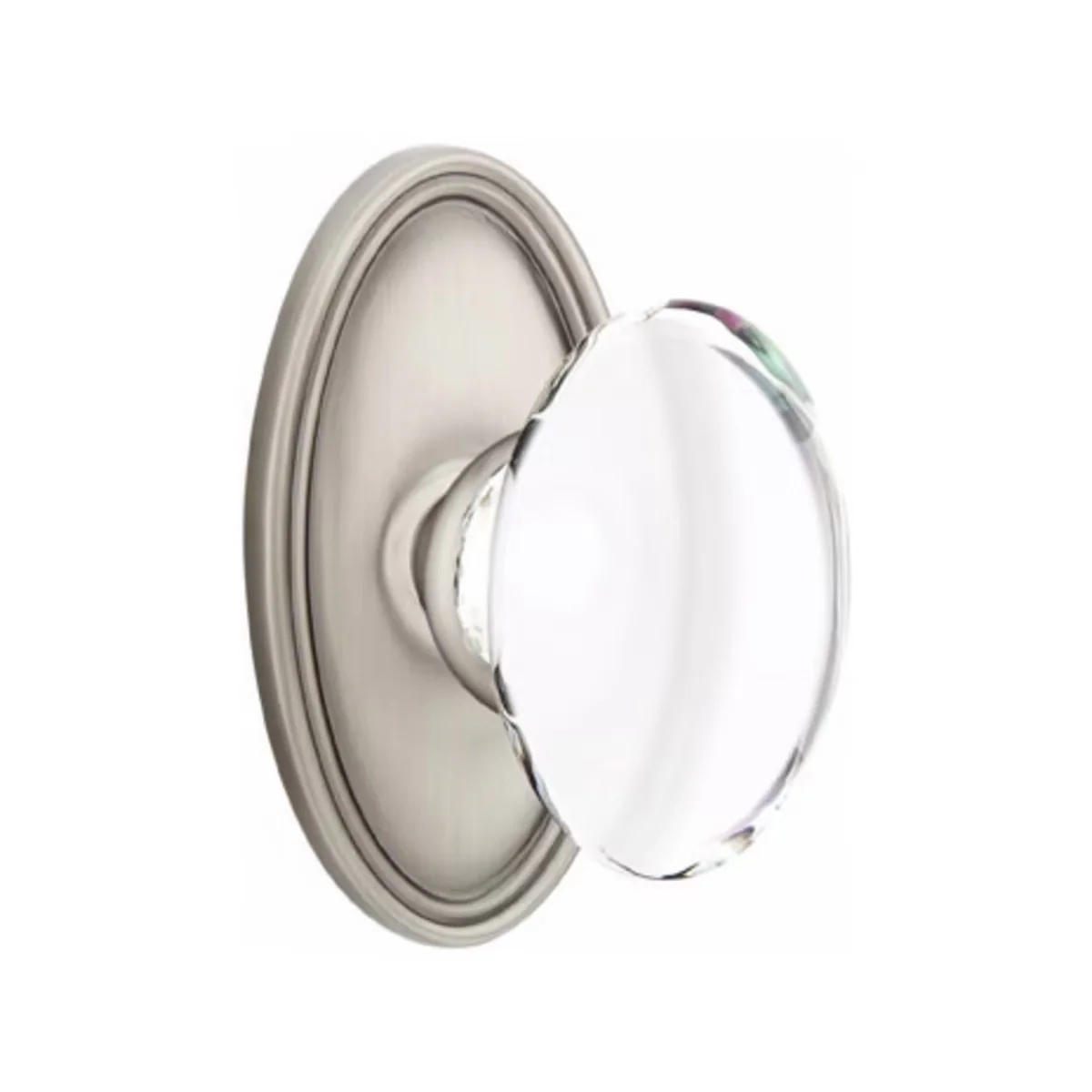 HAMPTON GLASS (HT) DUMMY (PAIR) KNOB WITH TRADITIONAL ROSETTE - Omega Custom Fabrication LLC