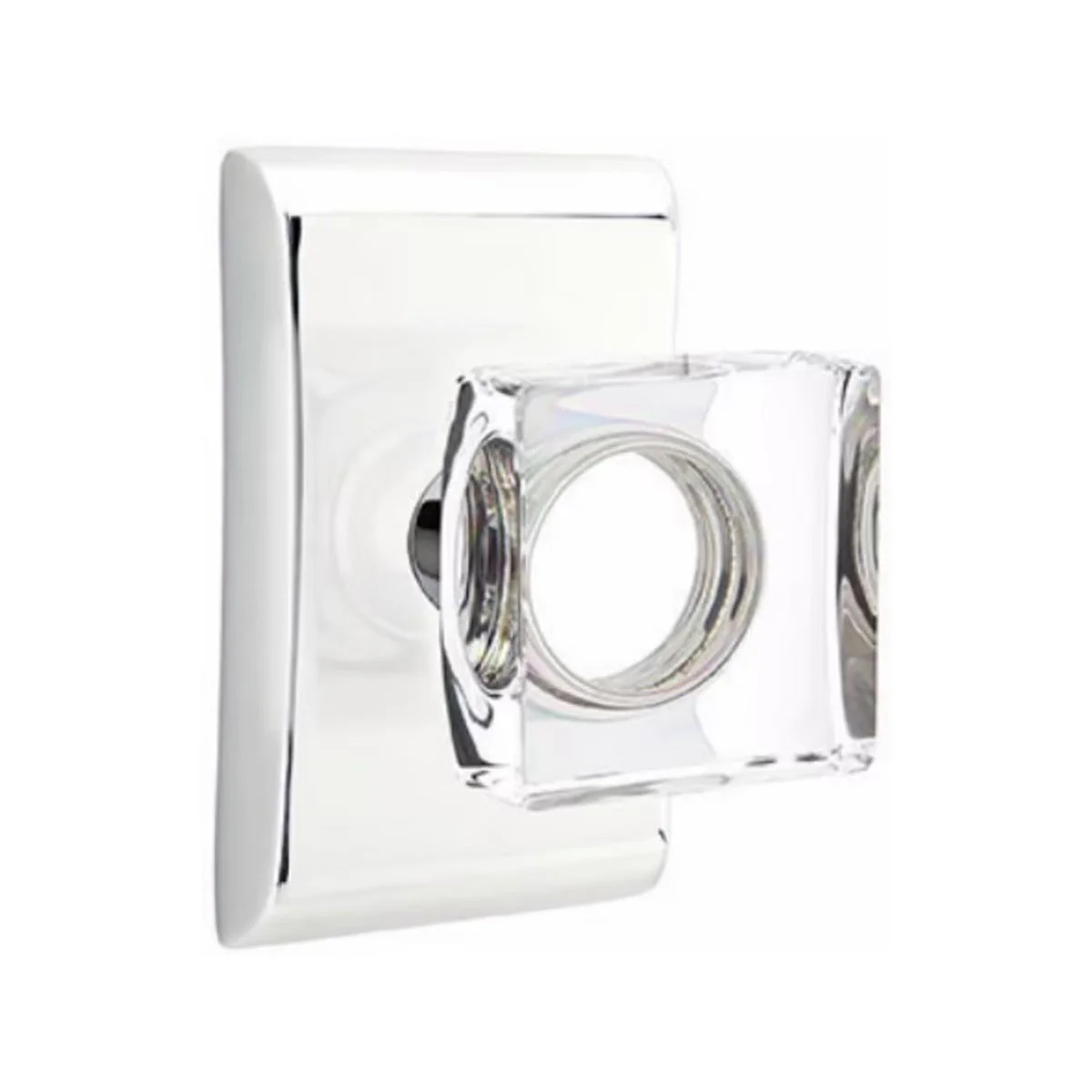 MODERN SQUARE GLASS (MSC) PRIVACY (BED/BATH) KNOB WITH 2-3/8