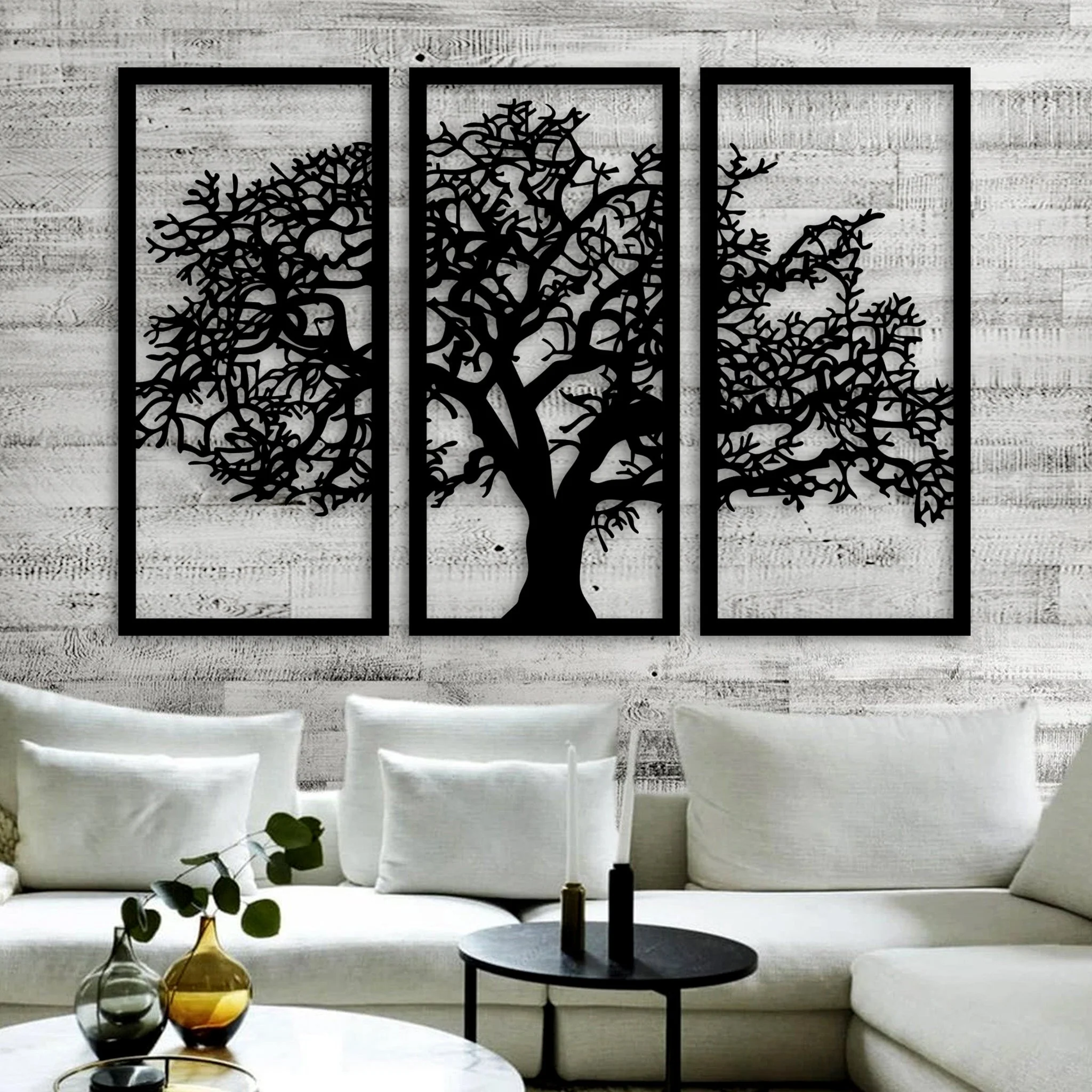Tree Panels Metal Wall Art - Omega Custom Fabrication LLC