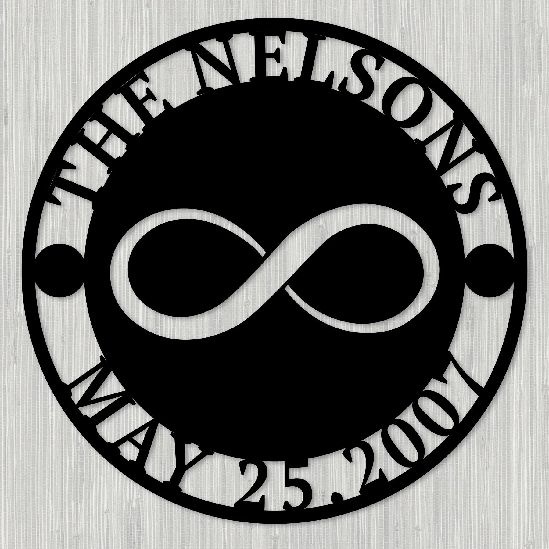 Custom Couple Infinity Metal Wall Decor - Omega Custom Fabrication LLC