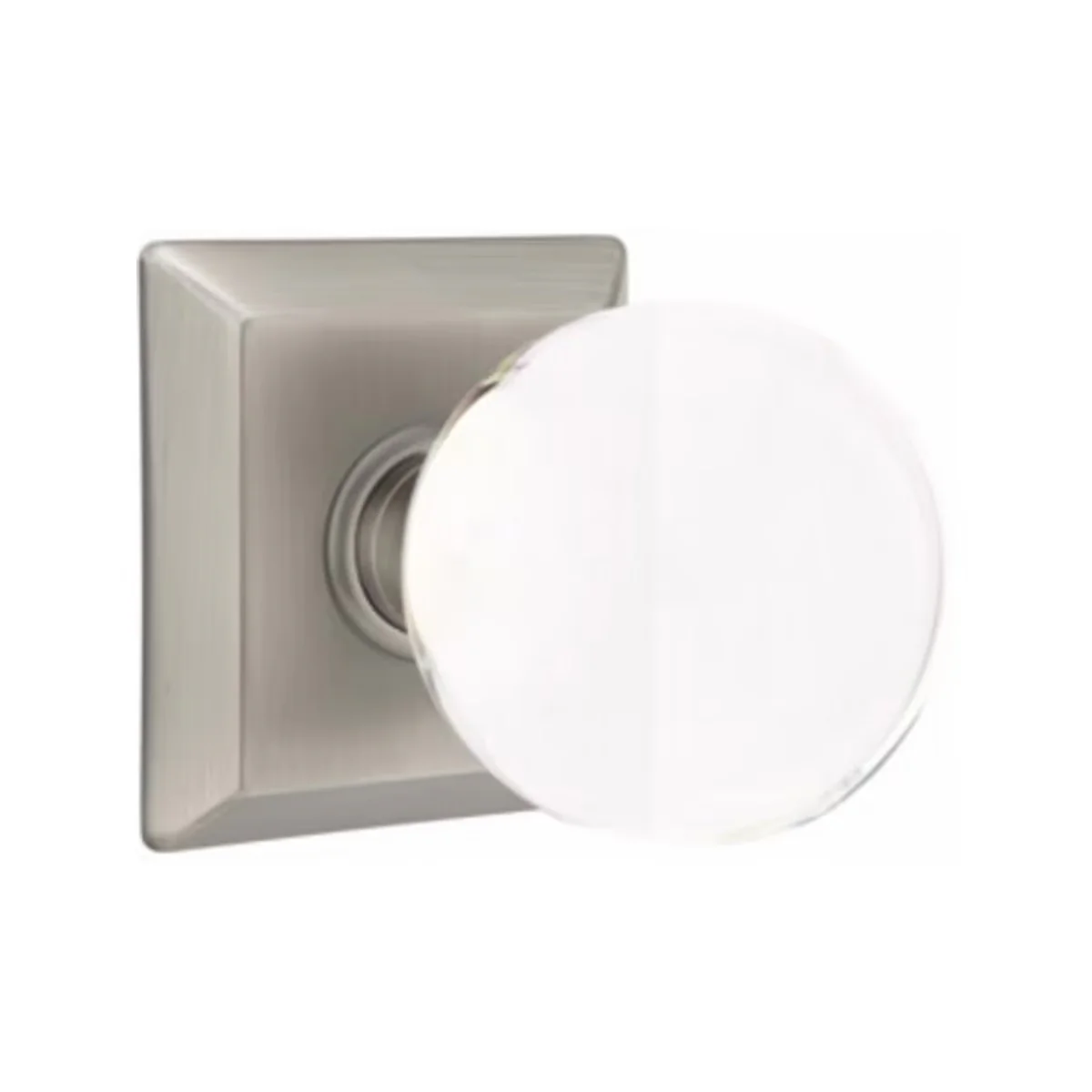 BRISTOL GLASS (BL) DUMMY (PAIR) KNOB WITH TRADITIONAL ROSETTE - Omega Custom Fabrication LLC