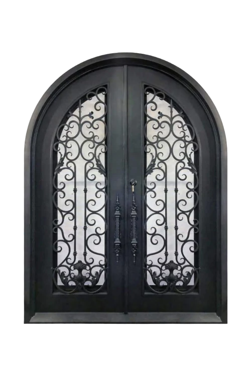 Jaded Orchid Iron Archway Door - Omega Custom Fabrication LLC