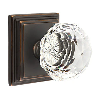 DIAMOND GLASS (CK) PRIVACY (BED/BATH) KNOB WITH 2-3/8