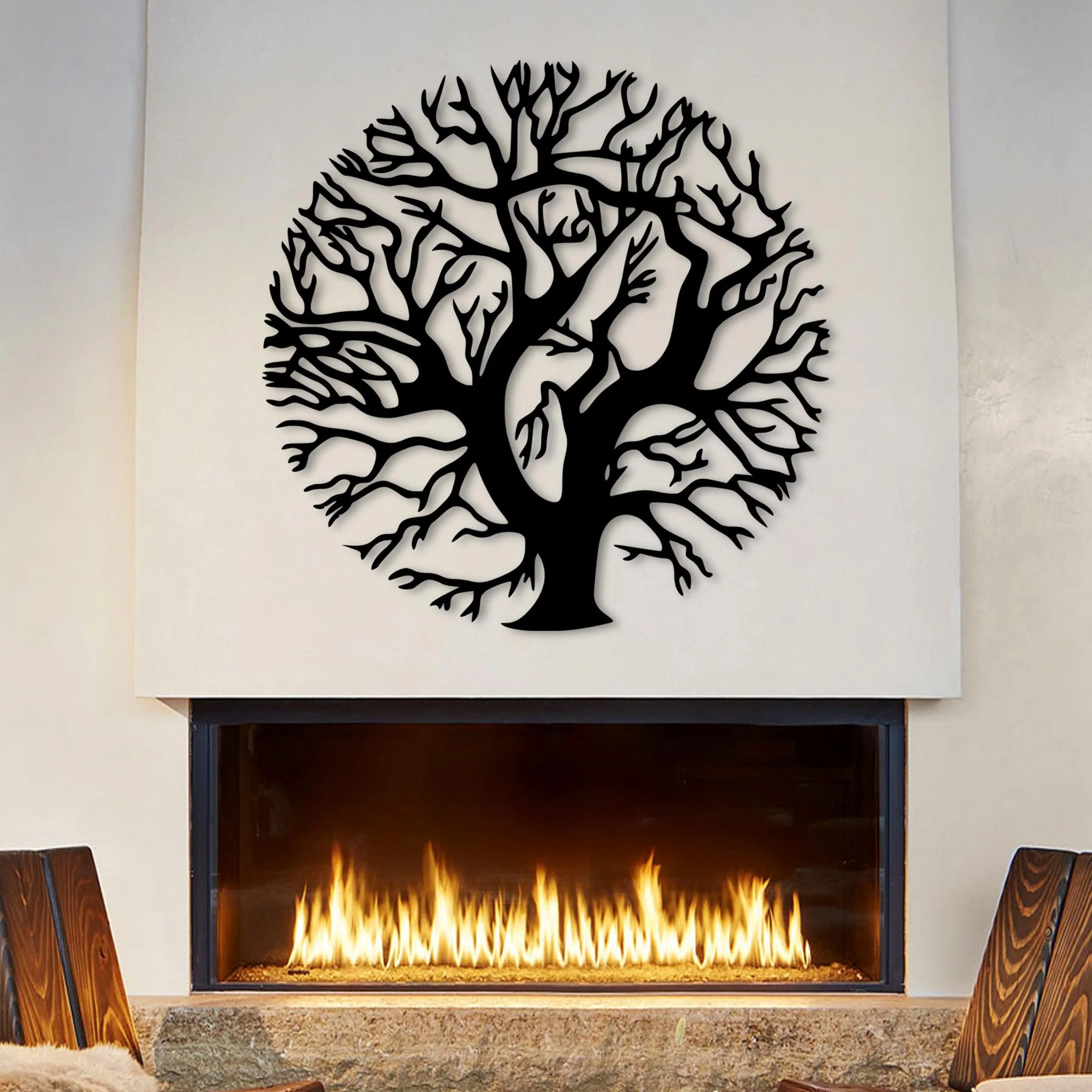Round Tree Metal Wall Decor - Omega Custom Fabrication LLC