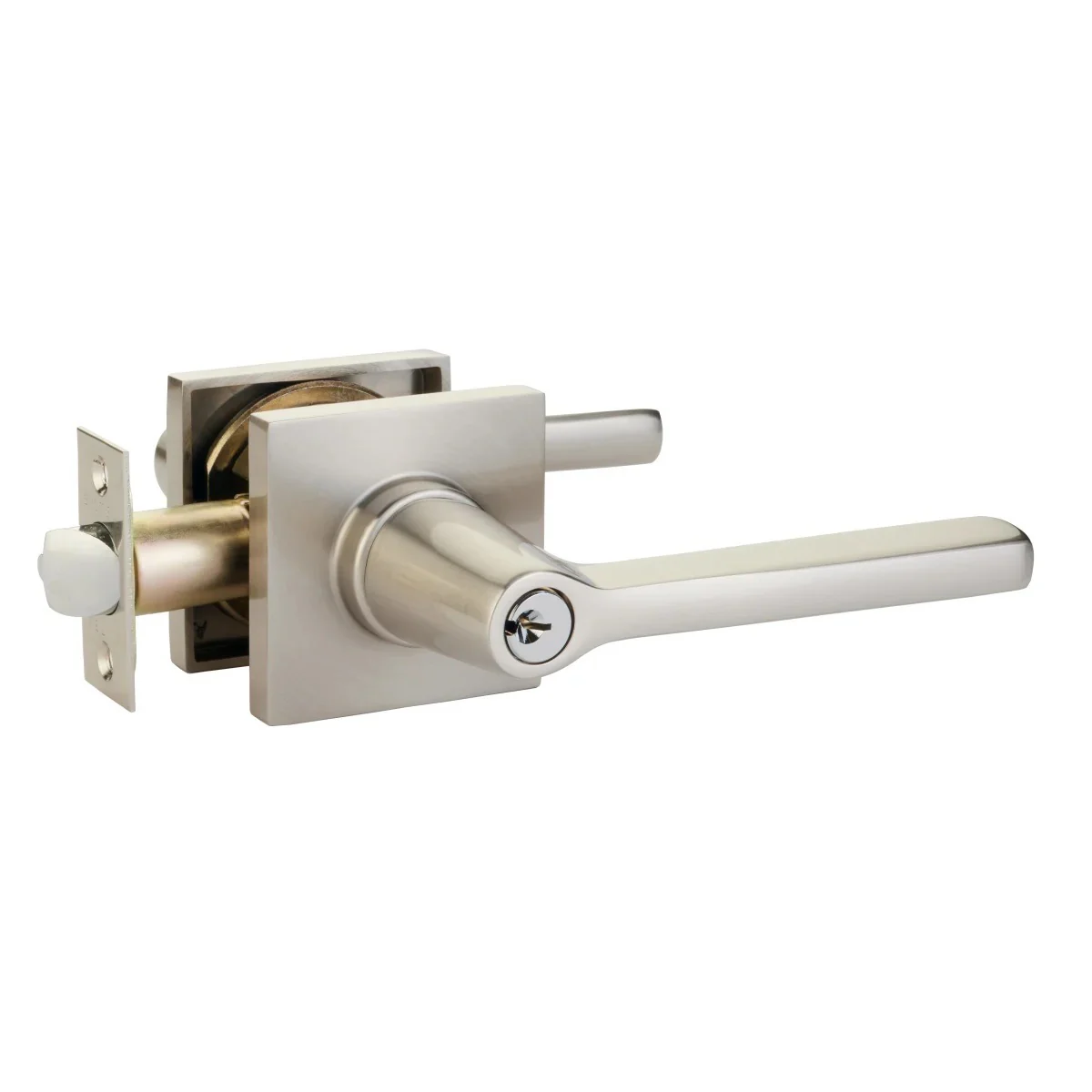 HELIOS (HLO) KEY IN LEVER SINGLE CYLINDER SQUARE ROSETTE (5122) LOCKSET IN WITH 2-3/8