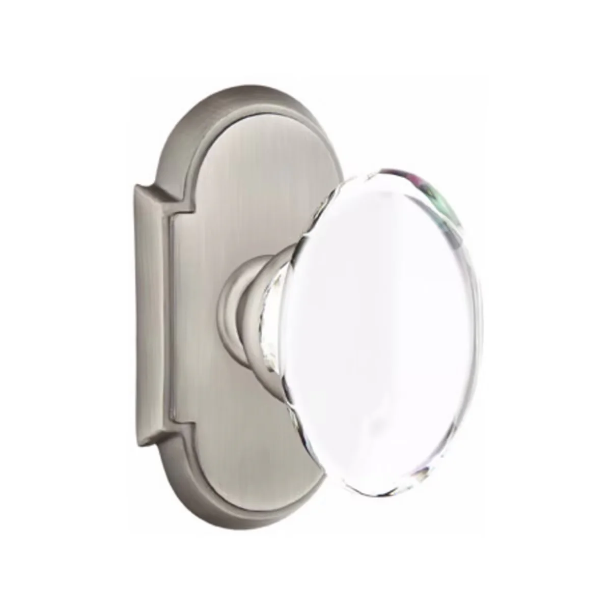 HAMPTON GLASS (HT) DUMMY (PAIR) KNOB WITH TRADITIONAL ROSETTE - Omega Custom Fabrication LLC