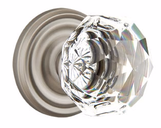 DIAMOND GLASS (CK) PRIVACY (BED/BATH) KNOB WITH 2-3/8