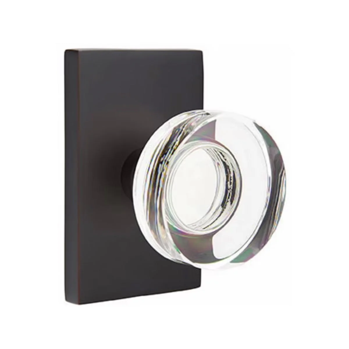 MODERN DISC GLASS (MDC) PRIVACY (BED/BATH) KNOB WITH 2-3/8