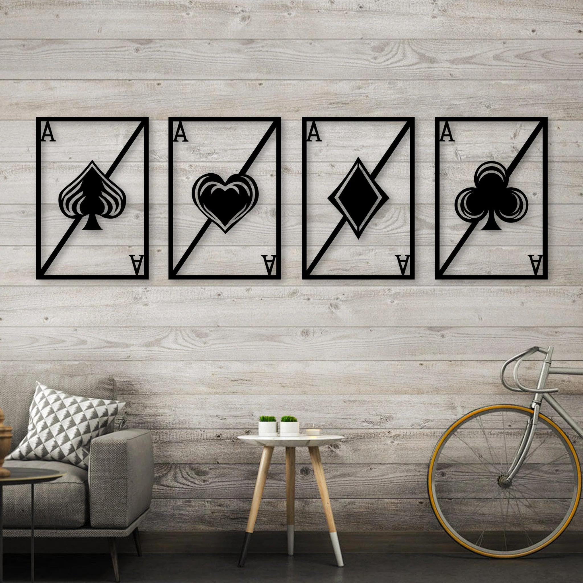 Playing Cards Metal Wall Art - Omega Custom Fabrication LLC
