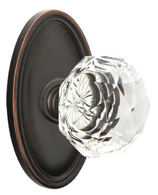 DIAMOND GLASS (CK) PRIVACY (BED/BATH) KNOB WITH 2-3/8