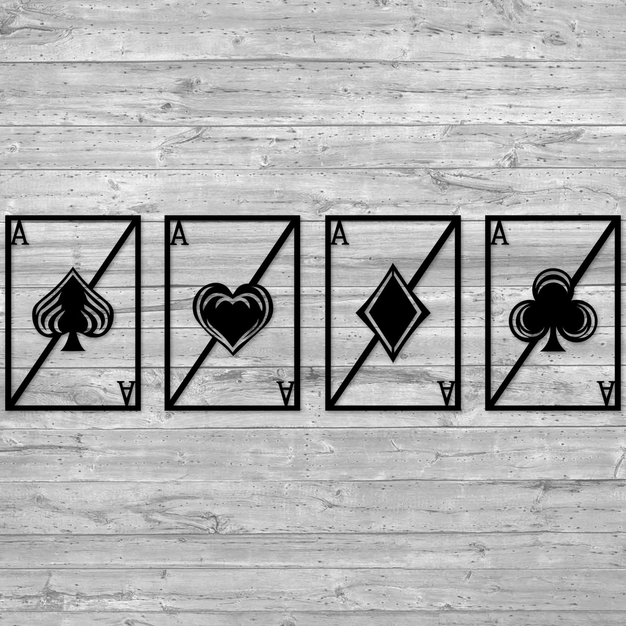 Playing Cards Metal Wall Art - Omega Custom Fabrication LLC