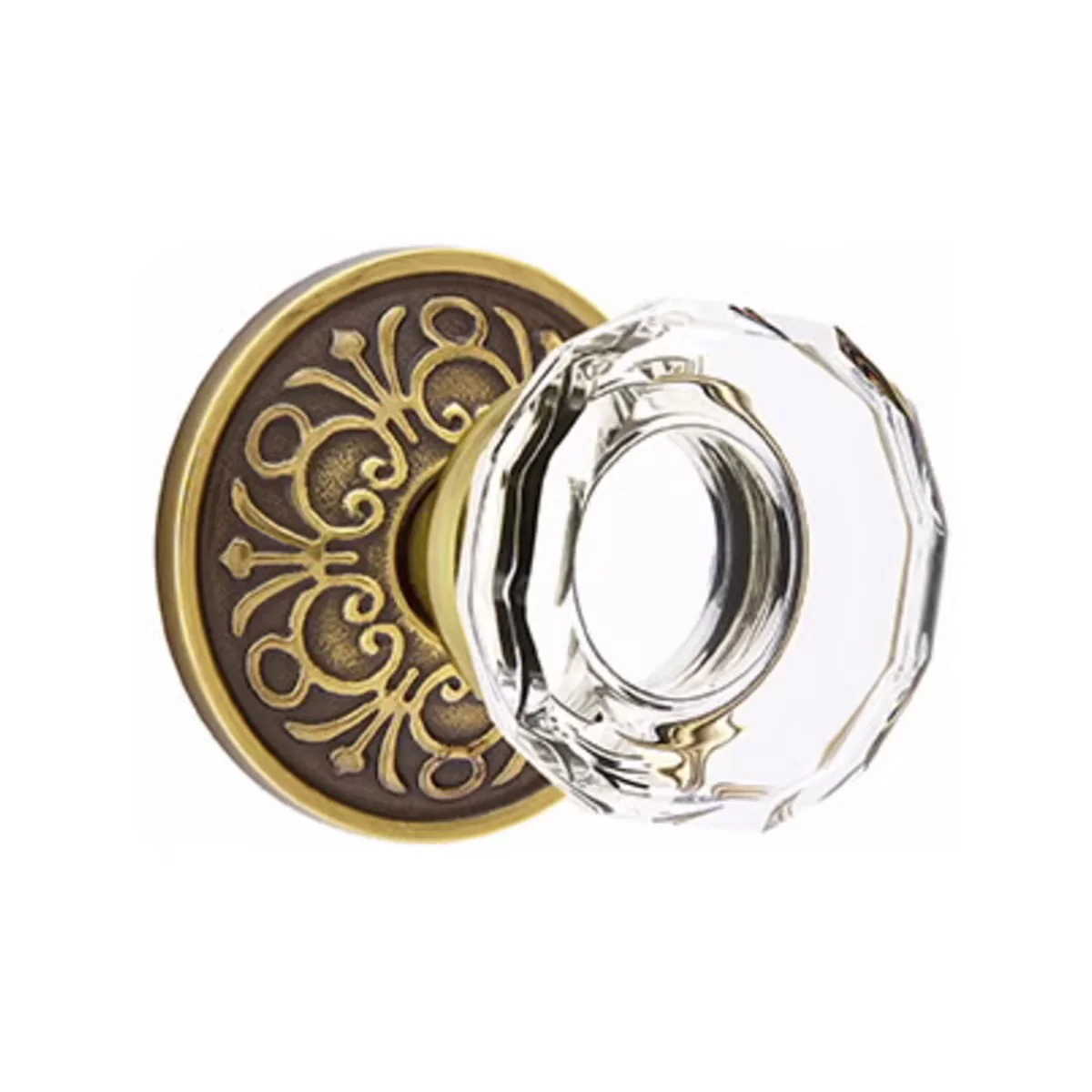 LOWELL GLASS (LW) PASSAGE (HALL/CLOSET) KNOB WITH 2-3/8