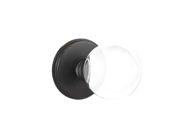 BRISTOL GLASS (BL) DUMMY (PAIR) KNOB WITH TRADITIONAL ROSETTE - Omega Custom Fabrication LLC