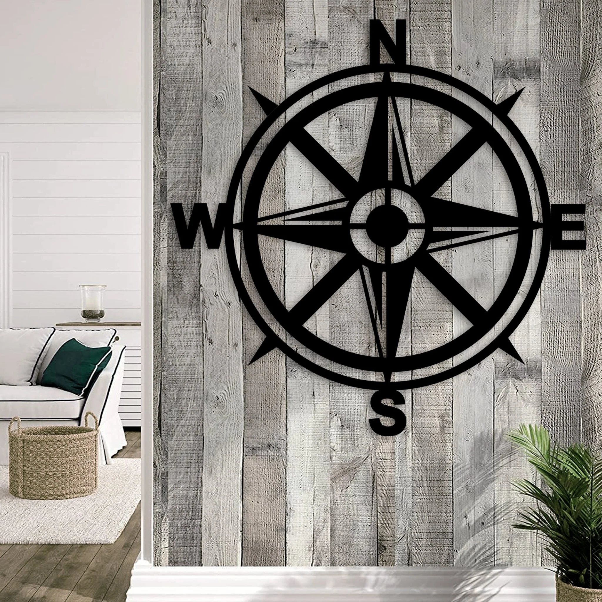 Metal Compass Wall Art - Omega Custom Fabrication LLC