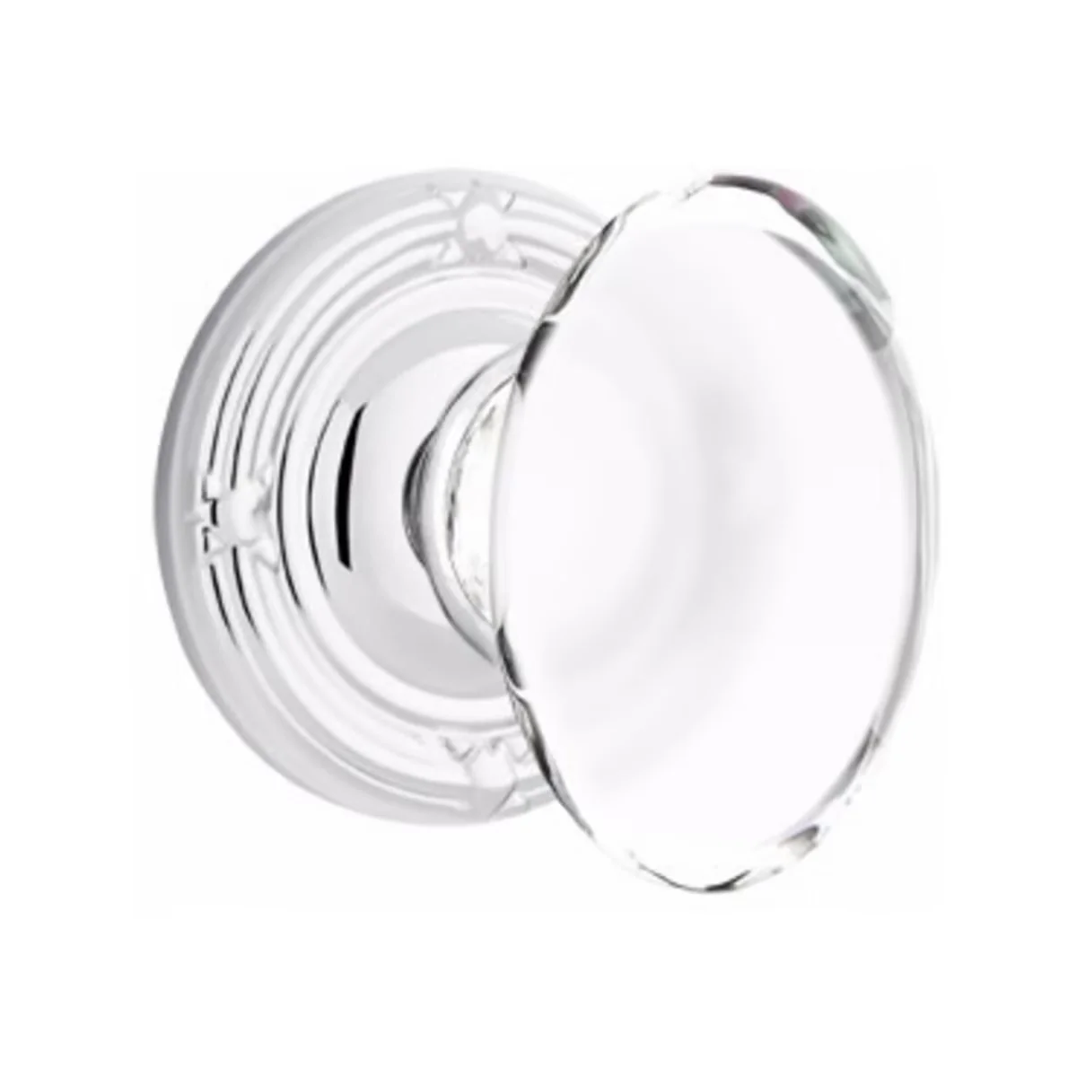HAMPTON GLASS (HT) DUMMY (PAIR) KNOB WITH TRADITIONAL ROSETTE - Omega Custom Fabrication LLC