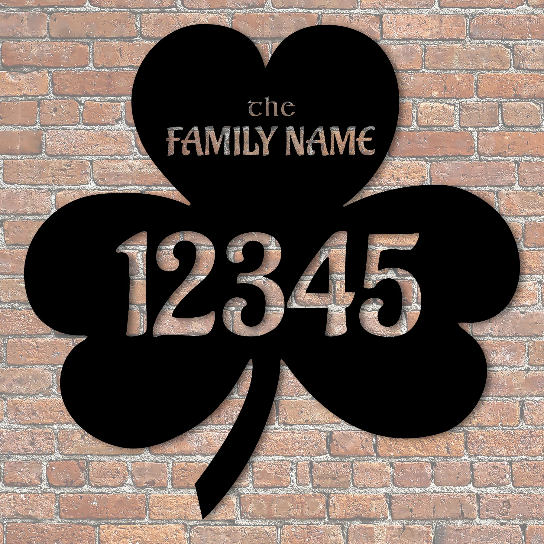 Custom Irish Shamrock Address Sign - Omega Custom Fabrication LLC