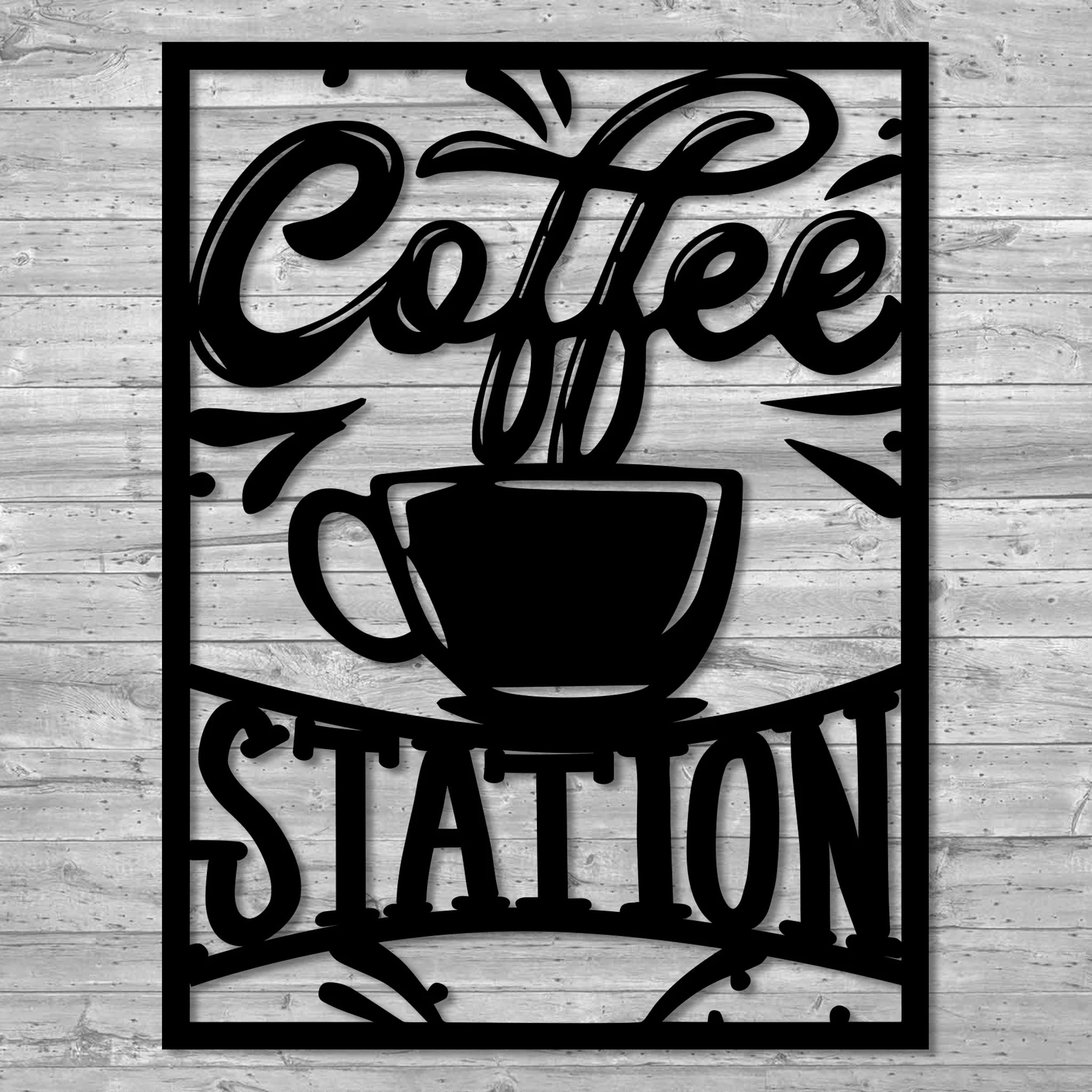 Coffee Station Metal Sign - Omega Custom Fabrication LLC
