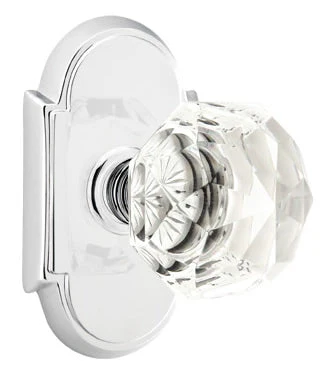 DIAMOND GLASS (CK) PASSAGE (HALL/CLOSET) KNOB WITH 2-3/8