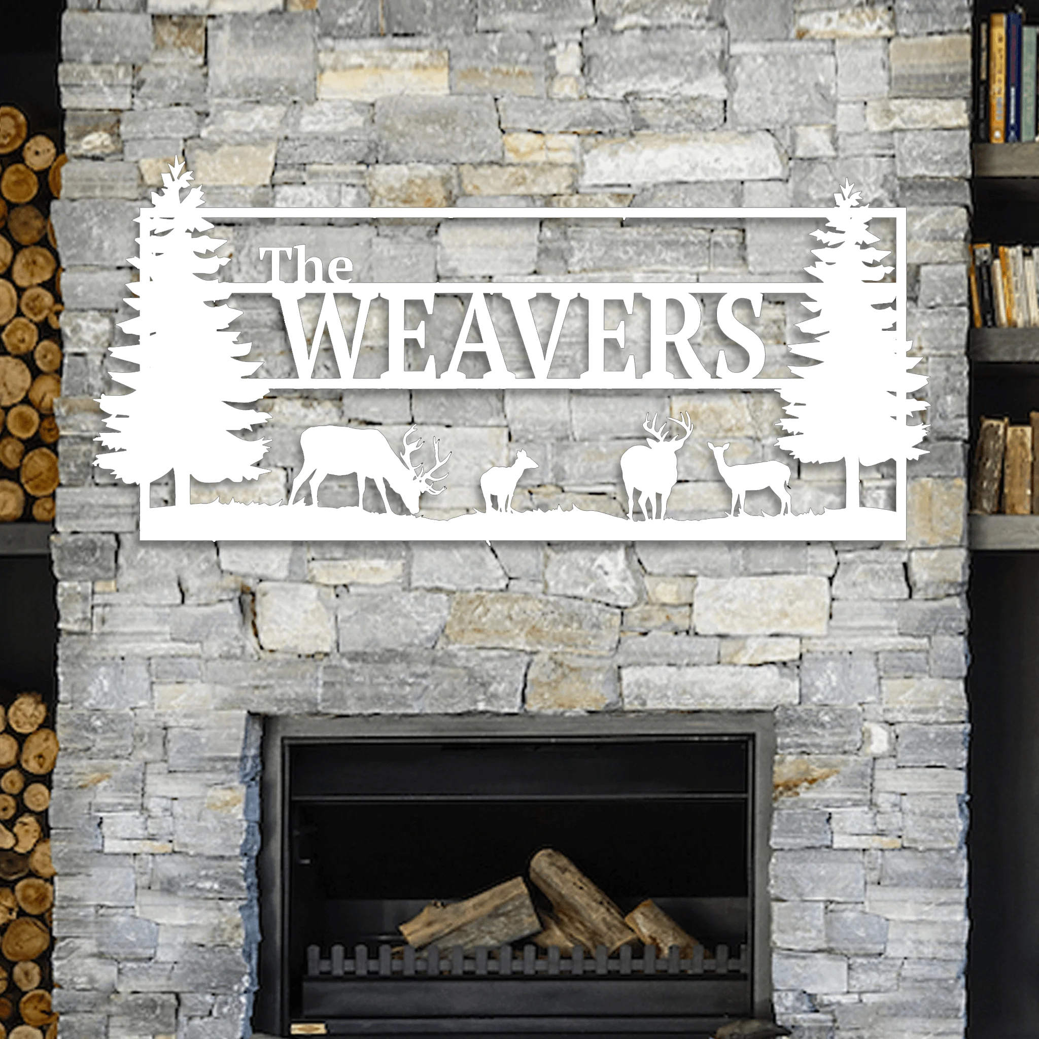 Custom Deer Metal Art With Family Name - Omega Custom Fabrication LLC