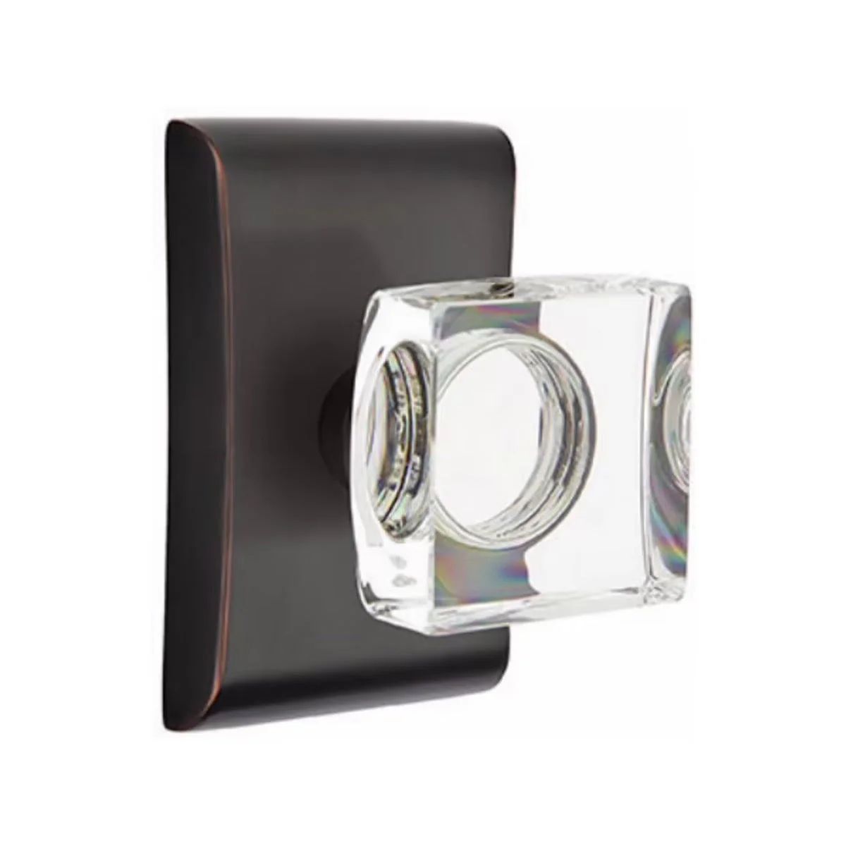 MODERN SQUARE GLASS (MSC) PRIVACY (BED/BATH) KNOB WITH 2-3/8