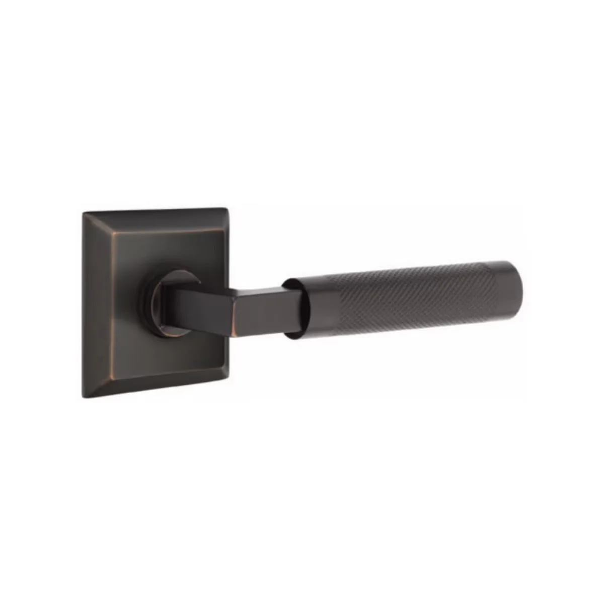 L-SQUARE KNURLED (LS.KN) PRIVACY (BED/BATH) LEVER WITH 2-3/8