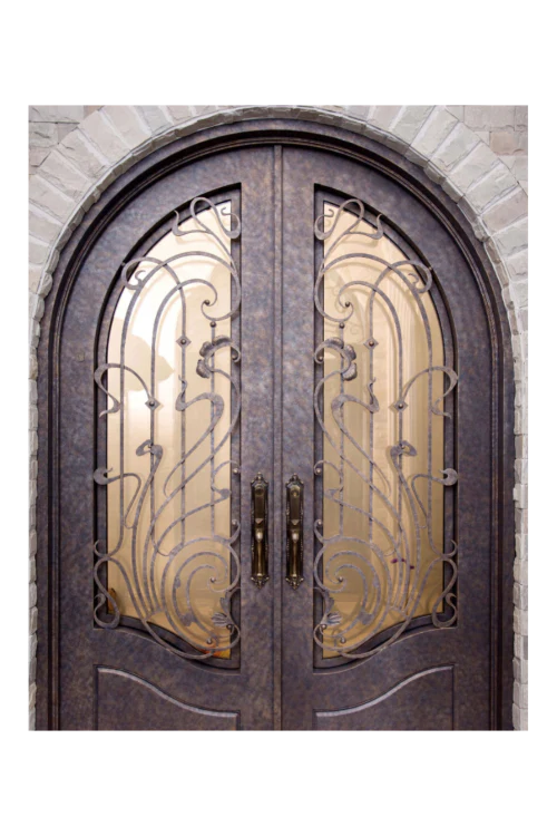 Auburn Vine Arched Iron Door - Omega Custom Fabrication LLC