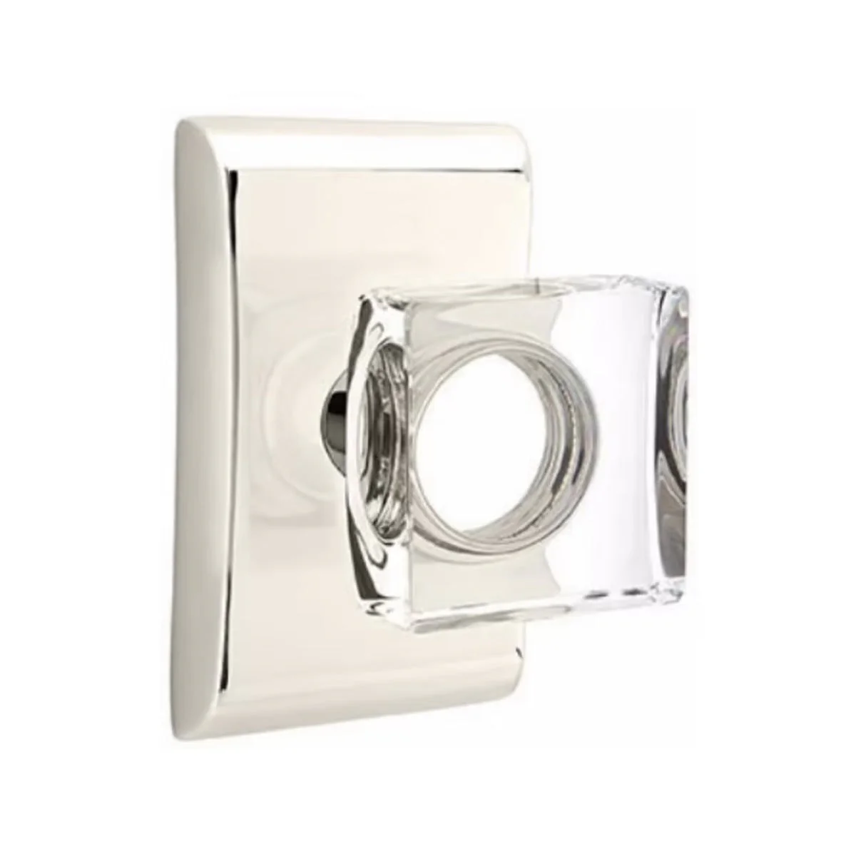 MODERN SQUARE GLASS (MSC) PRIVACY (BED/BATH) KNOB WITH 2-3/8