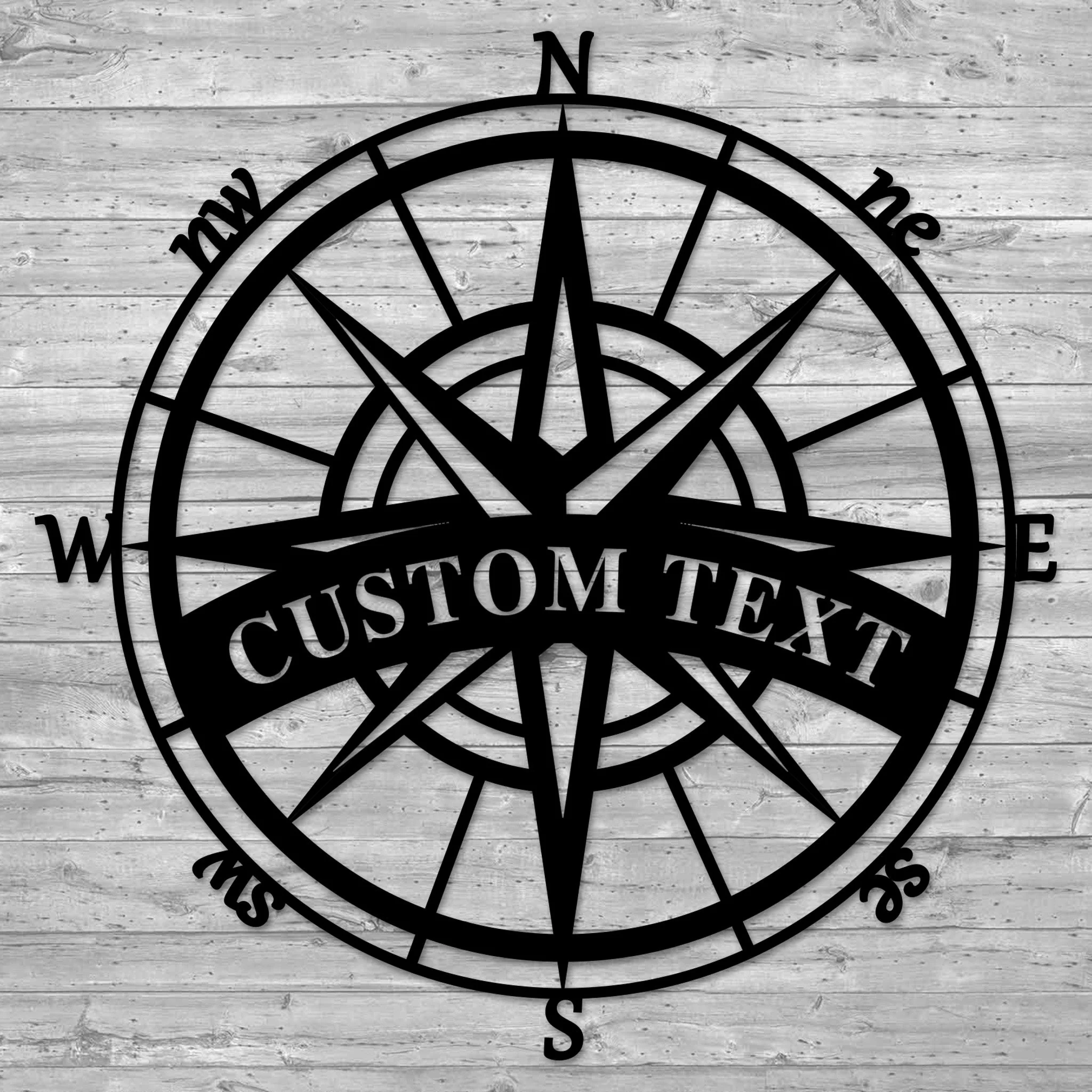 Custom Compass Metal Wall Art - Omega Custom Fabrication LLC