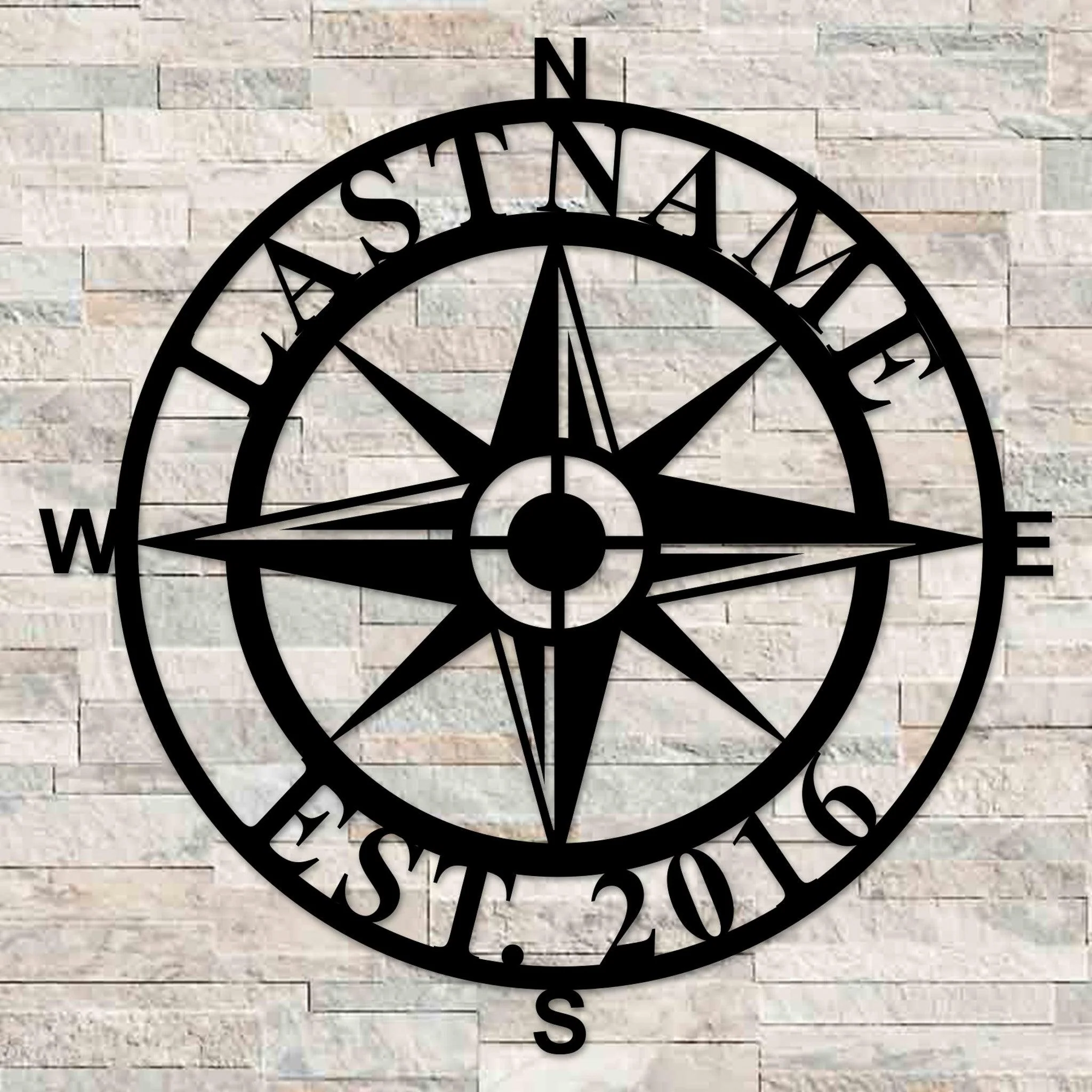 Custom Metal Compass Wall Art - Omega Custom Fabrication LLC