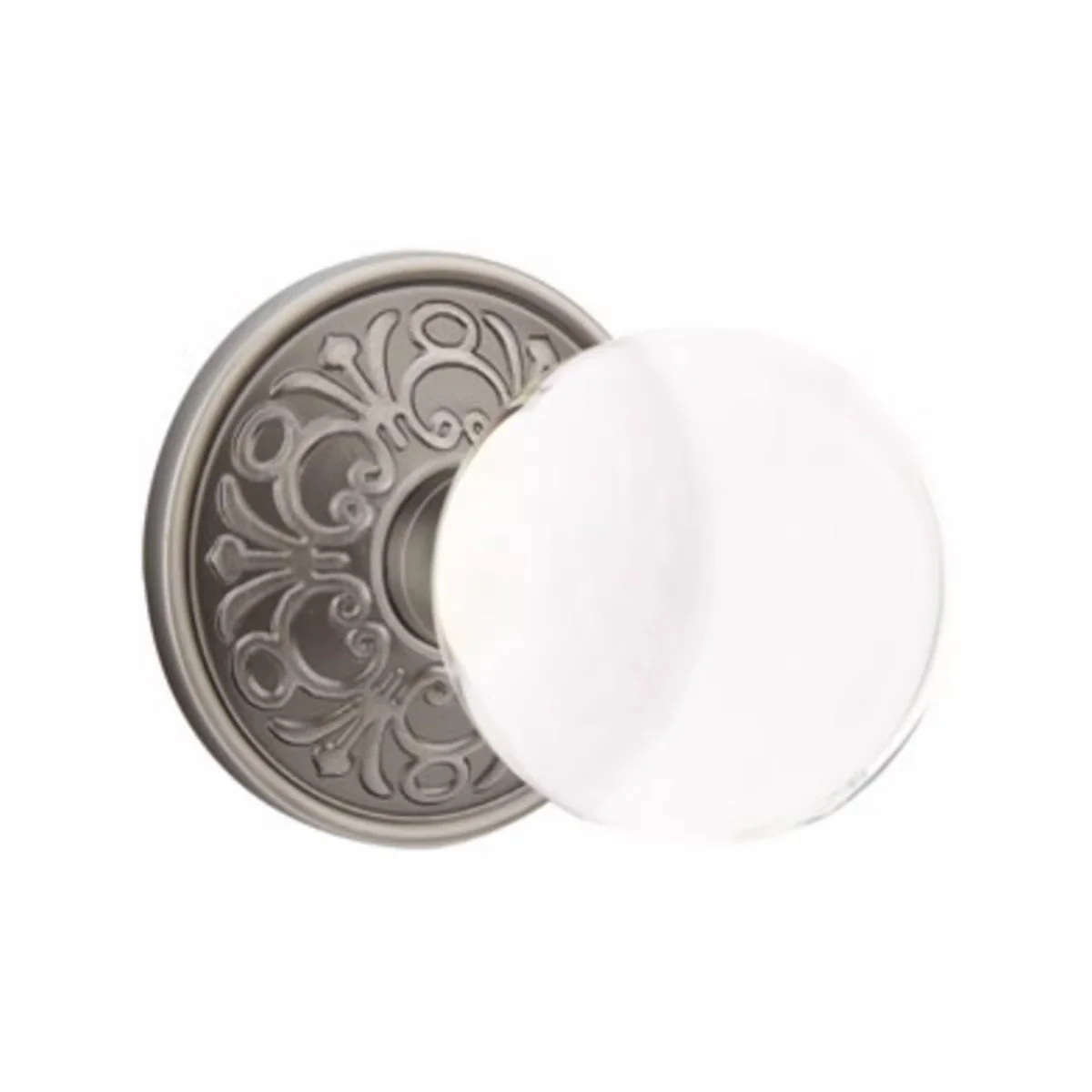 BRISTOL GLASS (BL) DUMMY (PAIR) KNOB WITH TRADITIONAL ROSETTE - Omega Custom Fabrication LLC