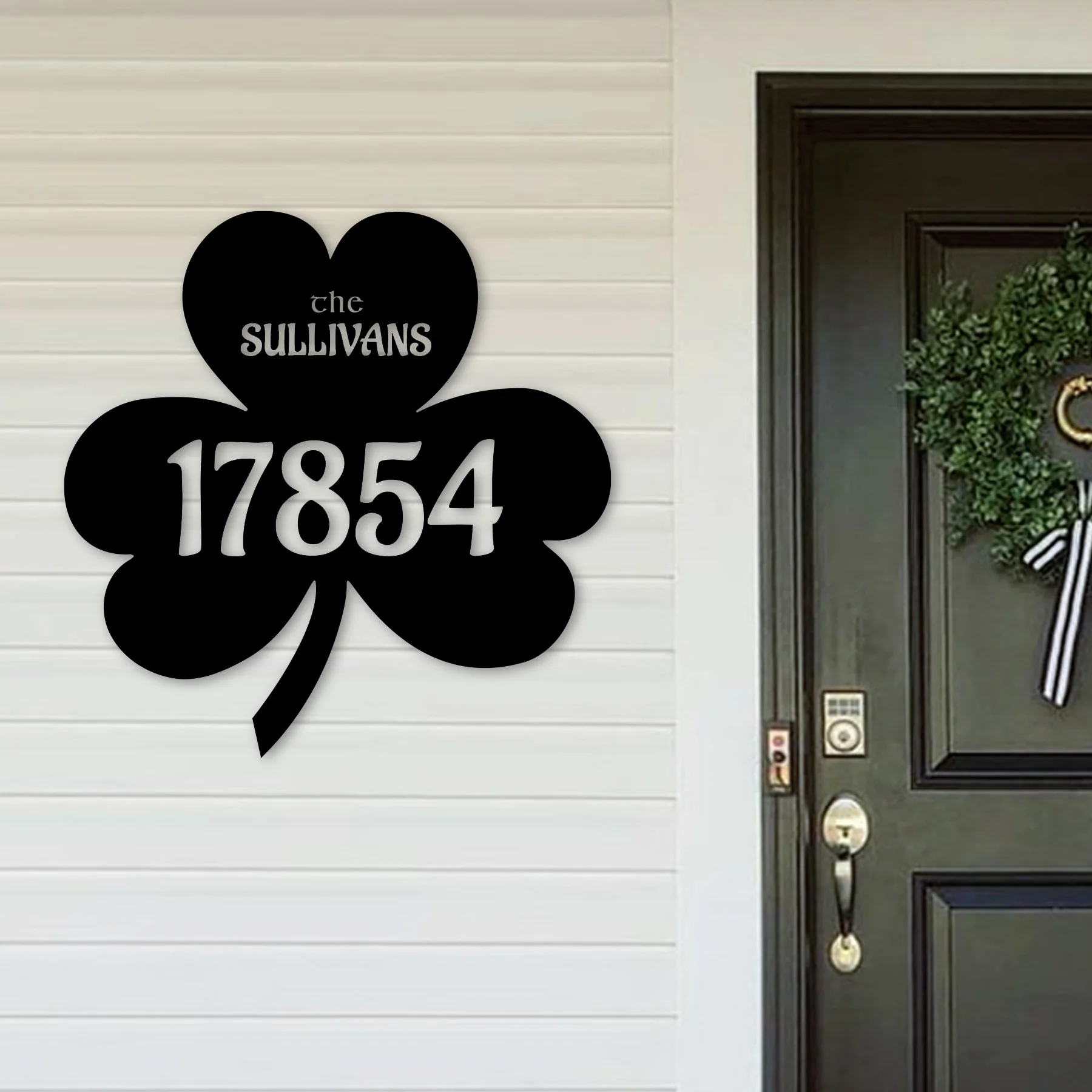 Custom Irish Shamrock Address Sign - Omega Custom Fabrication LLC