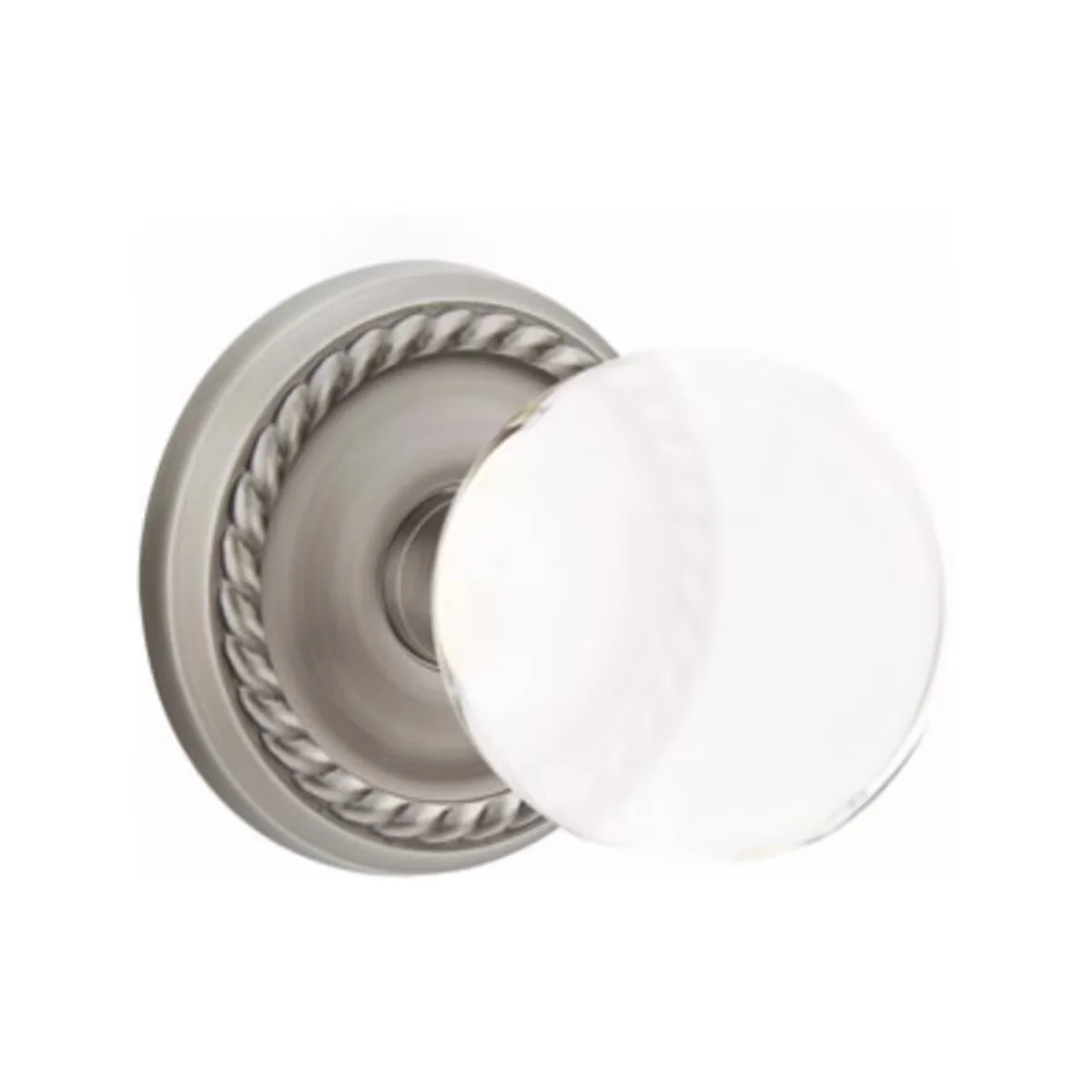 BRISTOL GLASS (BL) DUMMY (PAIR) KNOB WITH TRADITIONAL ROSETTE - Omega Custom Fabrication LLC