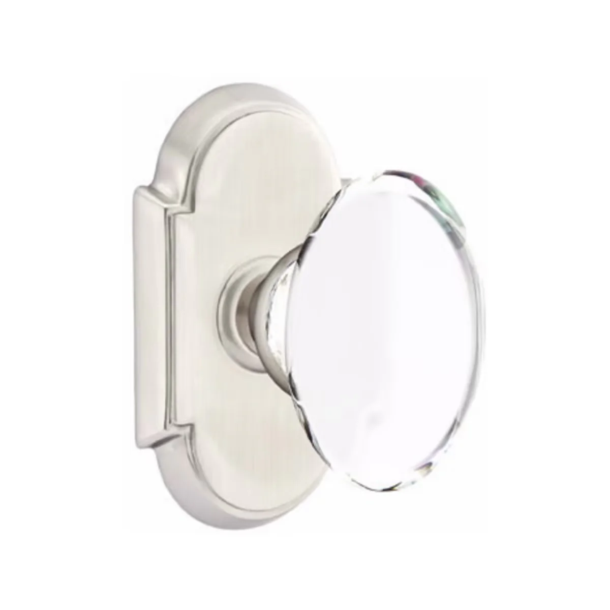 HAMPTON GLASS (HT) DUMMY (PAIR) KNOB WITH TRADITIONAL ROSETTE - Omega Custom Fabrication LLC