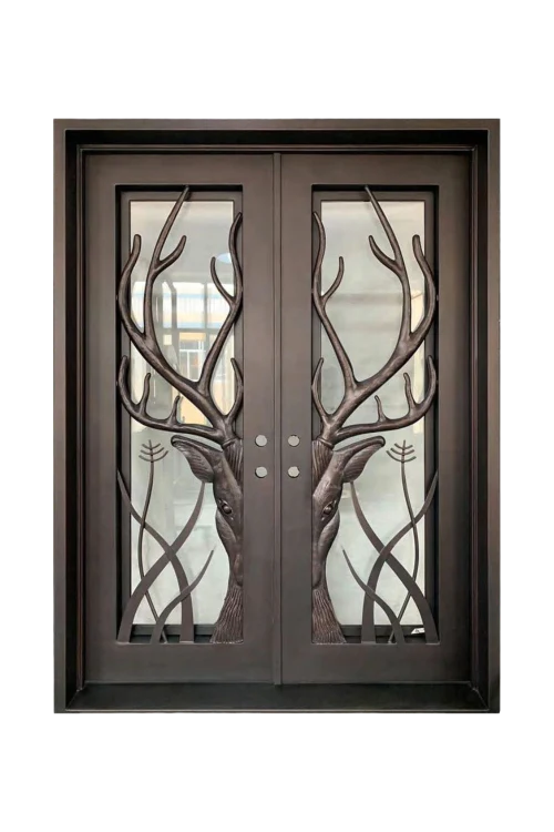 Crested Stag Iron Door - Omega Custom Fabrication LLC