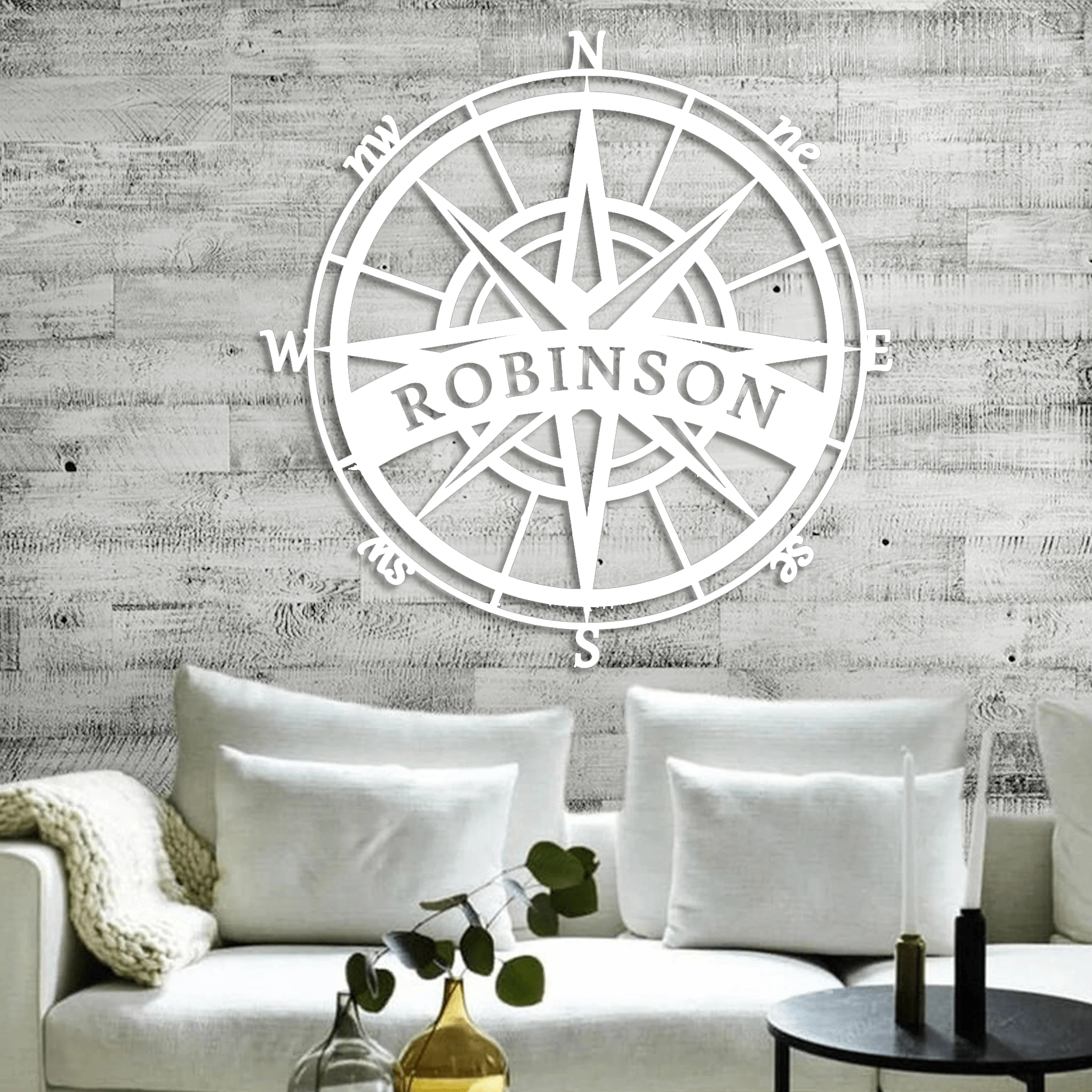 Custom Compass Metal Wall Art - Omega Custom Fabrication LLC