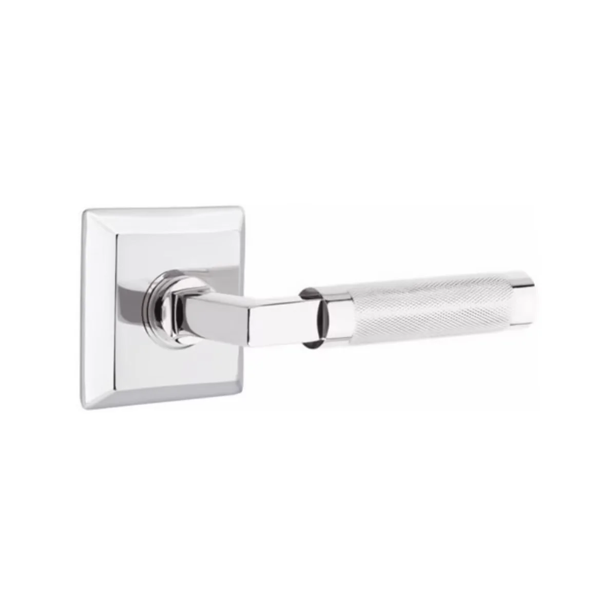 L-SQUARE KNURLED (LS.KN) PASSAGE (HALL/CLOSET) LEVER WITH 2-3/8