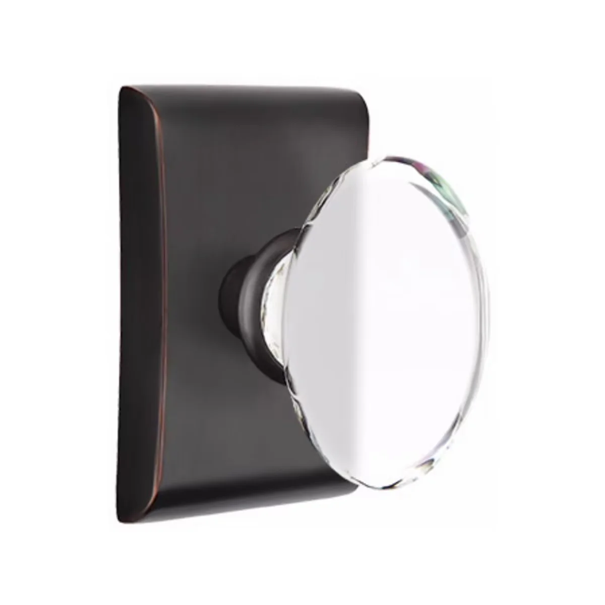 HAMPTON GLASS (HT) DUMMY (PAIR) KNOB WITH MODERN ROSETTE - Omega Custom Fabrication LLC