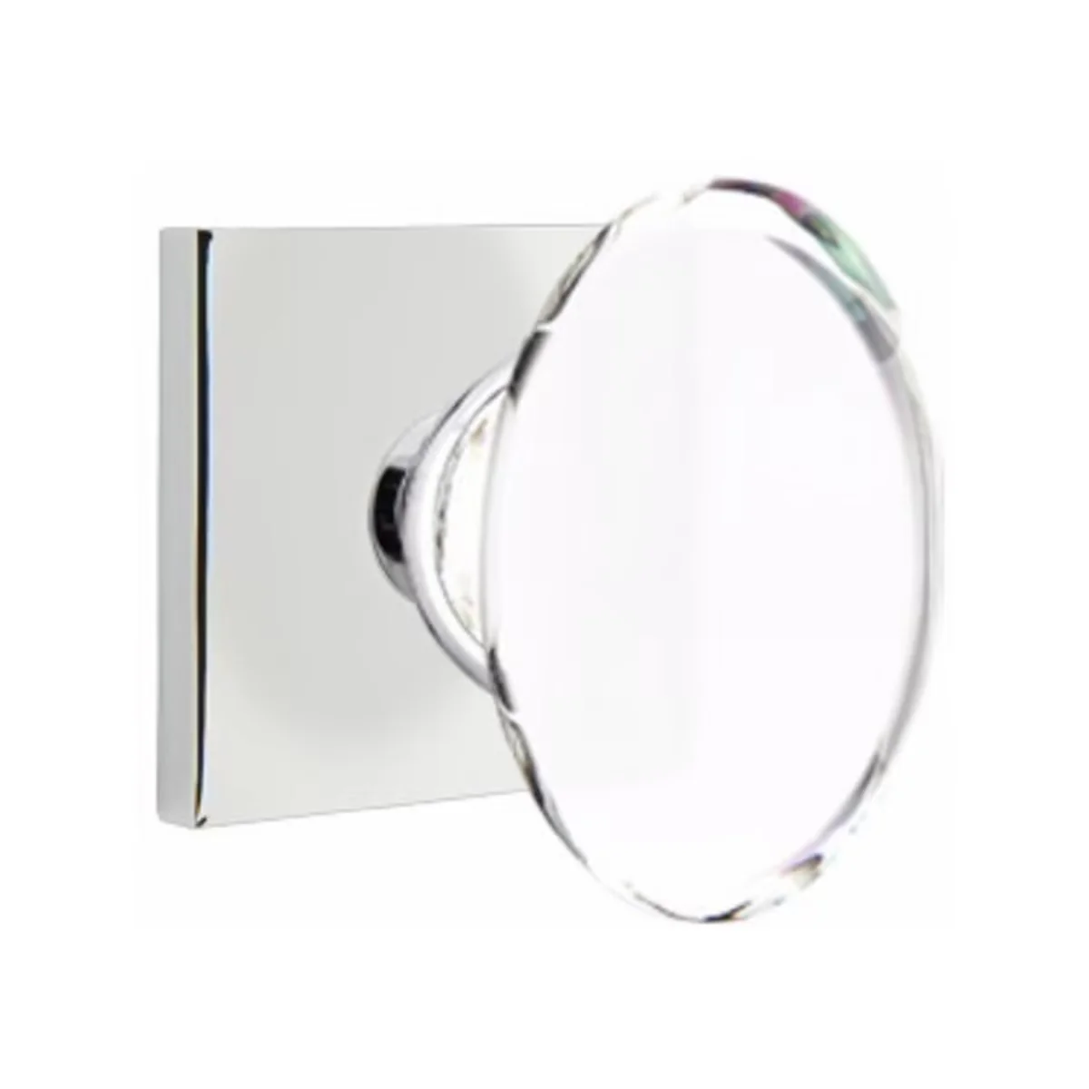 HAMPTON GLASS (HT) DUMMY (PAIR) KNOB WITH MODERN ROSETTE - Omega Custom Fabrication LLC