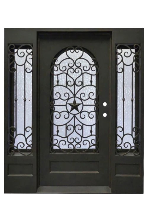 Starred Emblem Single Iron Door - Omega Custom Fabrication LLC
