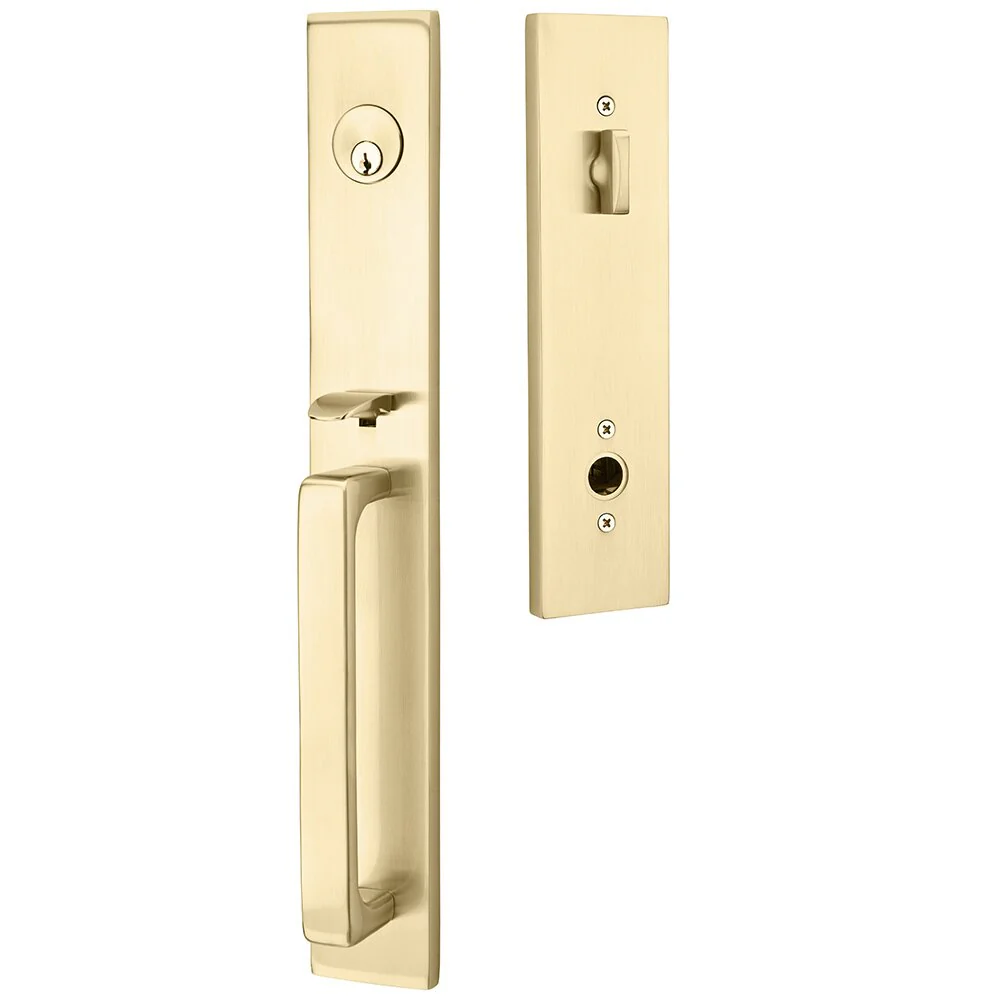 LAUSANNE SATIN BRASS (US4) HANDLESET SINGLE-CYLINDER [4819] W/ 2-3/8