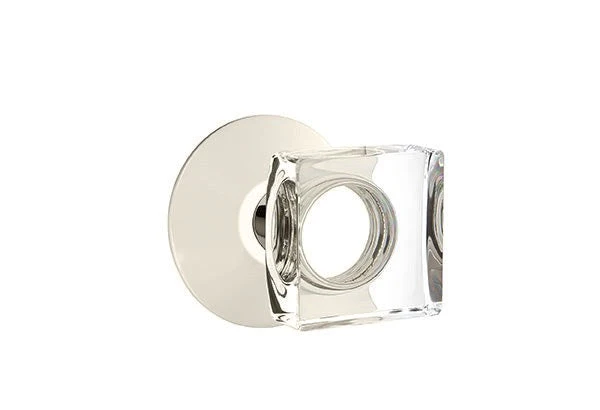 MODERN SQUARE GLASS (MSC) PRIVACY (BED/BATH) KNOB WITH 2-3/8