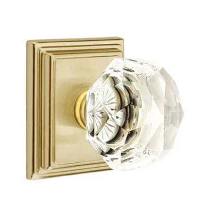 DIAMOND GLASS (CK) PRIVACY (BED/BATH) KNOB WITH 2-3/8