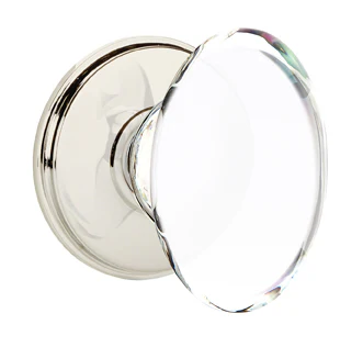 HAMPTON GLASS (HT) DUMMY (PAIR) KNOB WITH TRADITIONAL ROSETTE - Omega Custom Fabrication LLC