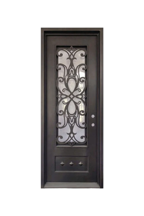 Magnolia Noir Single Iron Door - Omega Custom Fabrication LLC