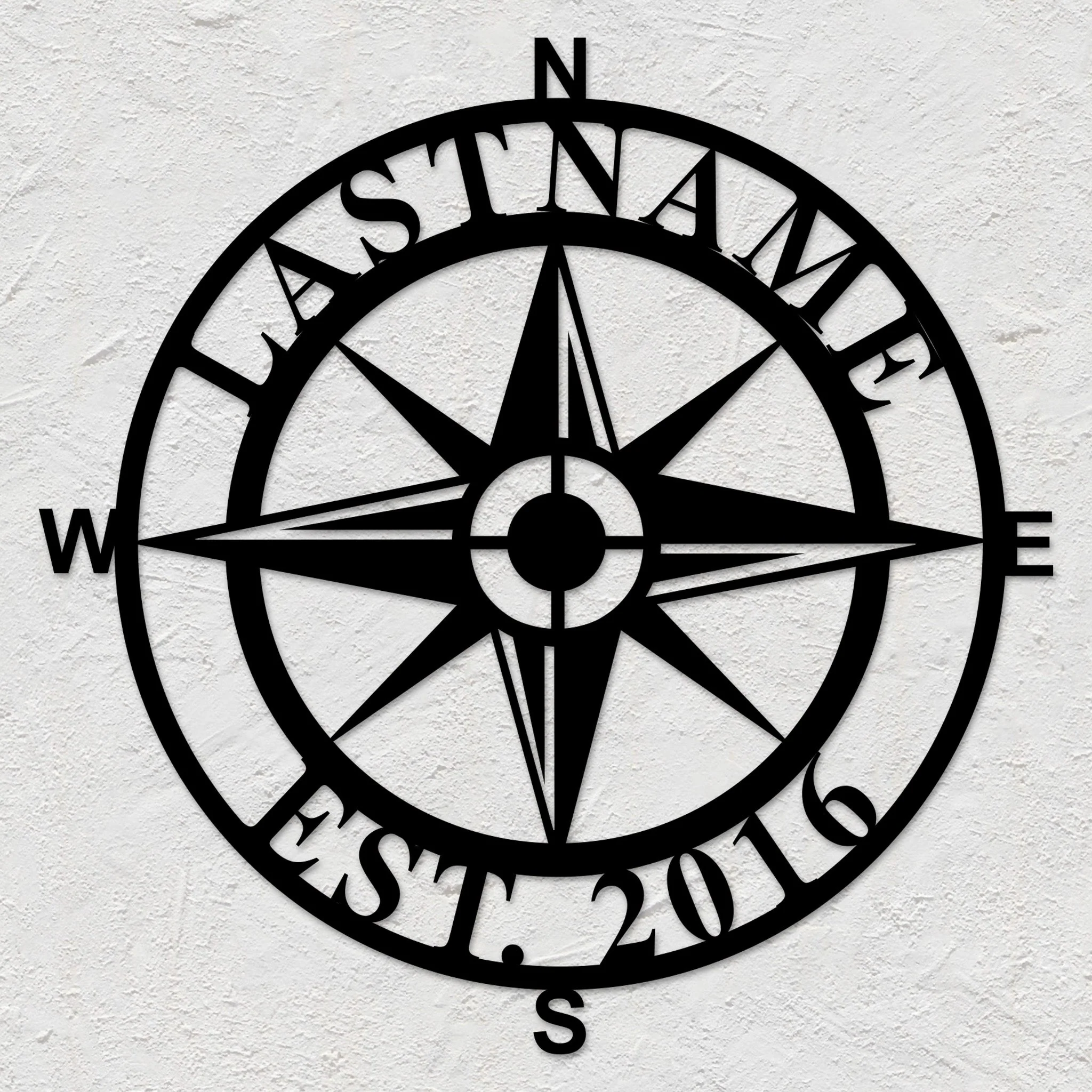 Custom Metal Compass Wall Art - Omega Custom Fabrication LLC