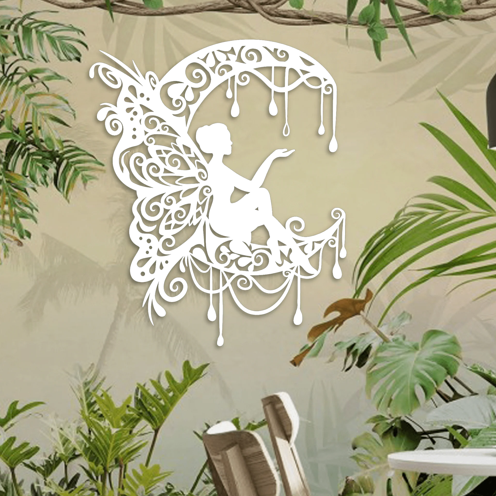 Moon and Fairy Wall Art - Omega Custom Fabrication LLC