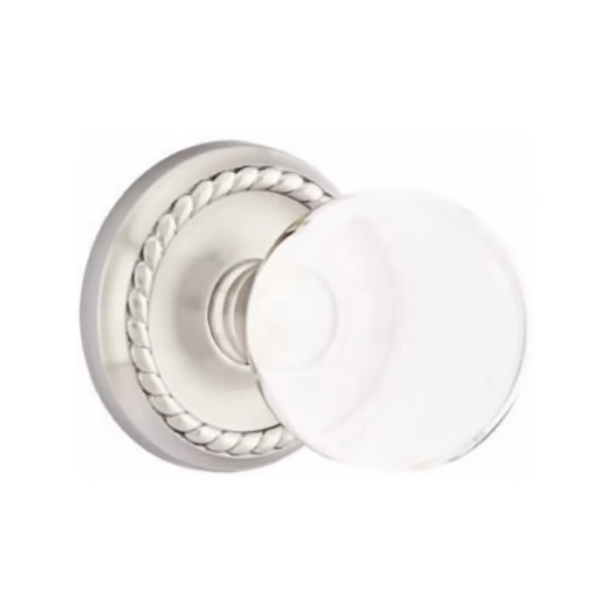 BRISTOL GLASS (BL) DUMMY (PAIR) KNOB WITH TRADITIONAL ROSETTE - Omega Custom Fabrication LLC