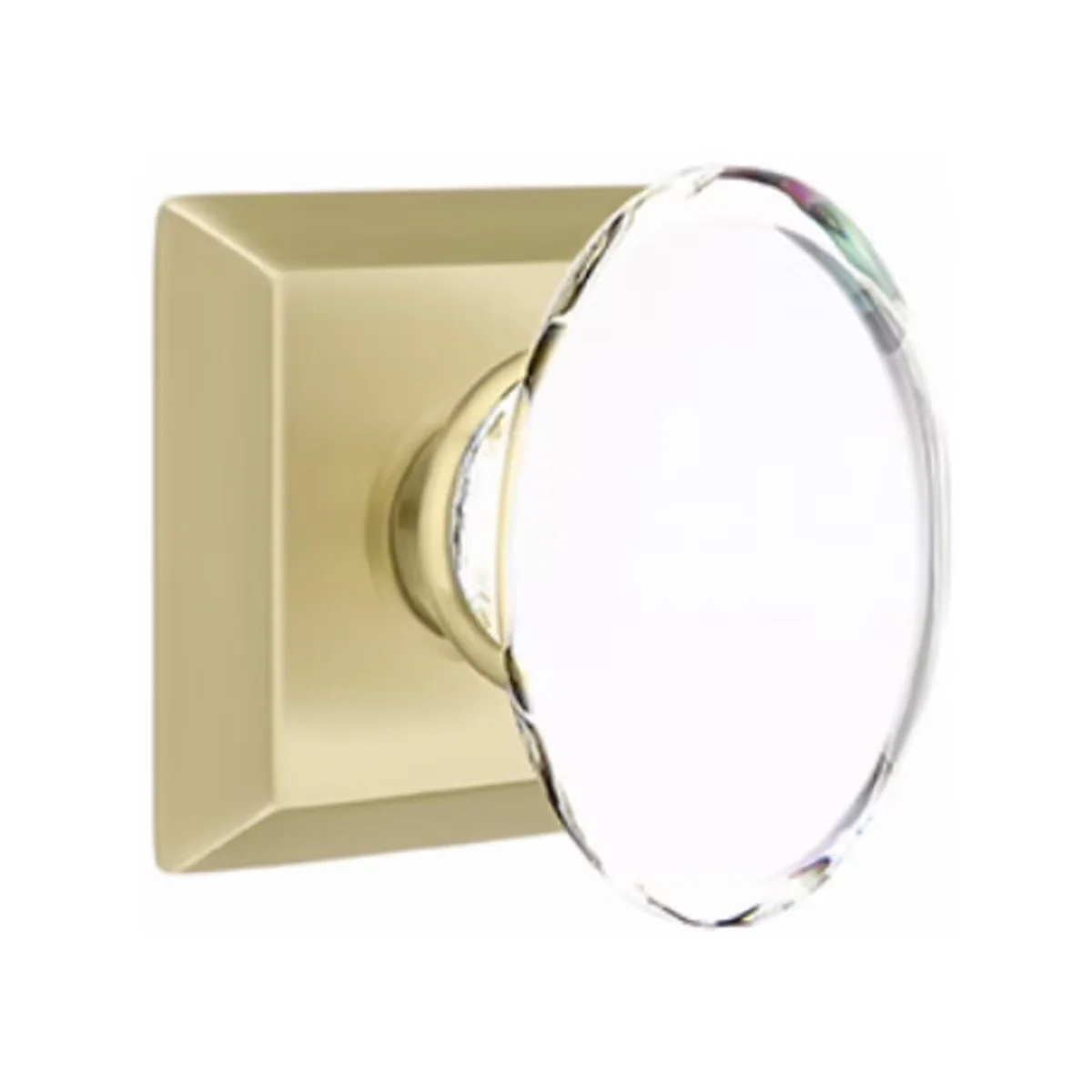 HAMPTON GLASS (HT) DUMMY (PAIR) KNOB WITH TRADITIONAL ROSETTE - Omega Custom Fabrication LLC