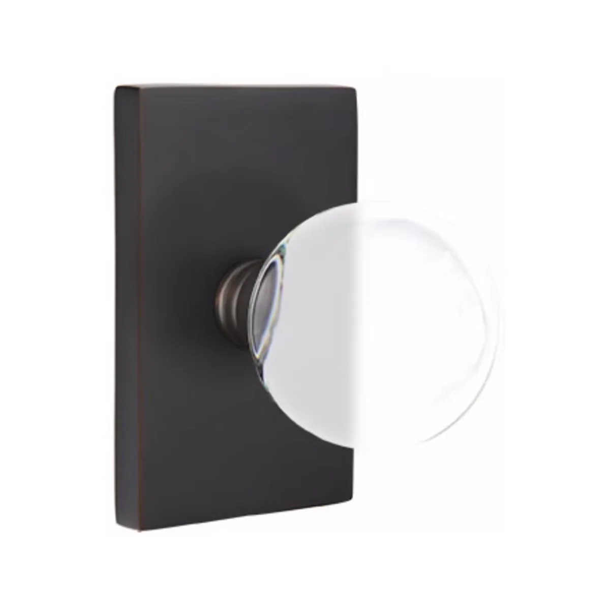 BRISTOL GLASS (BL) DUMMY (PAIR) KNOB WITH MODERN ROSETTE - Omega Custom Fabrication LLC